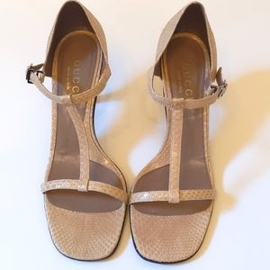 Real snakeskin Gucci strappy heels EU37B